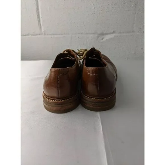 Frye James Crepe‎ Brown Leather Plain Toe Oxfords Mens Size 8.5